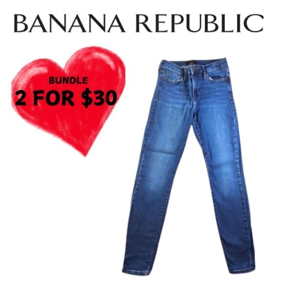 Banana Republic Skinny Fit Dark Wash Distressed Size 27/4 - Picture 1 of 10